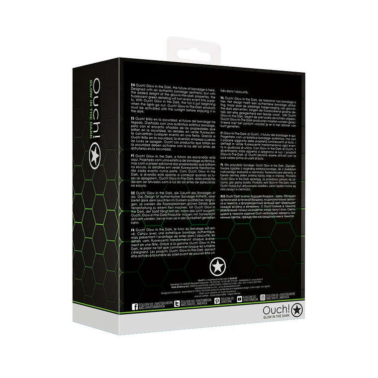 CONJUNTO DE RESTRIÇÕES PARA CAMA FLUORESCENTES GLOW IN THE DARK OUCH! 4