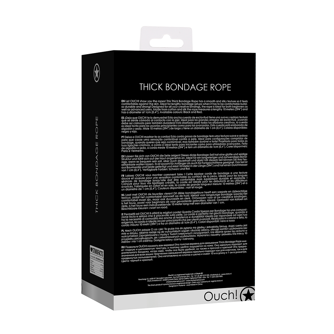 CORDA BONDAGE 10 METROS OUCH! PRETA 8