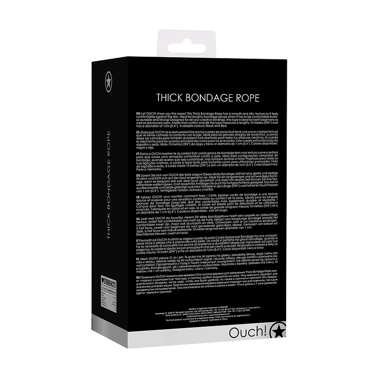 CORDA BONDAGE 10 METROS OUCH! PRETA 8