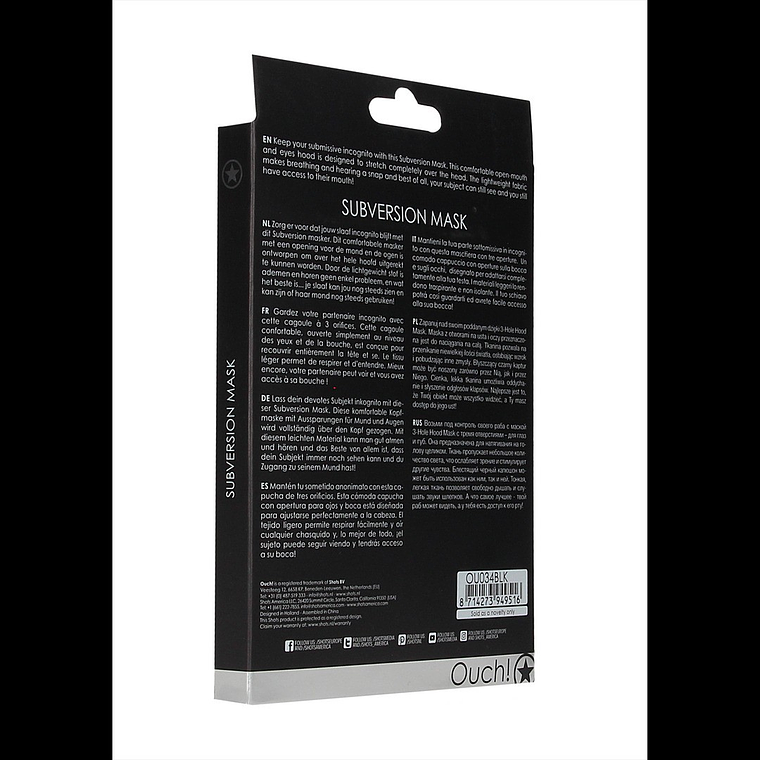 MÁSCARA SUBVERSION MASK PRETA 3