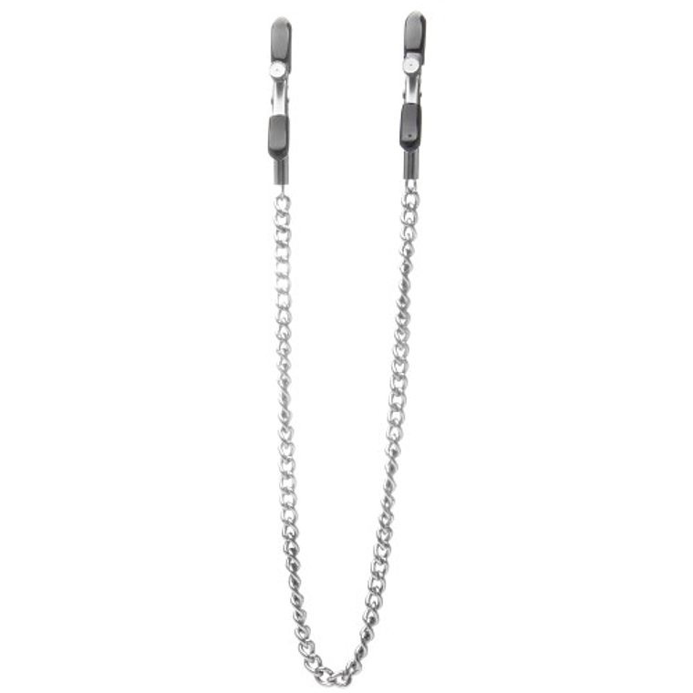 PINÇAS PARA MAMILOS OUCH! ADJUSTABLE NIPPLE CLAMPS PRATEADAS 1