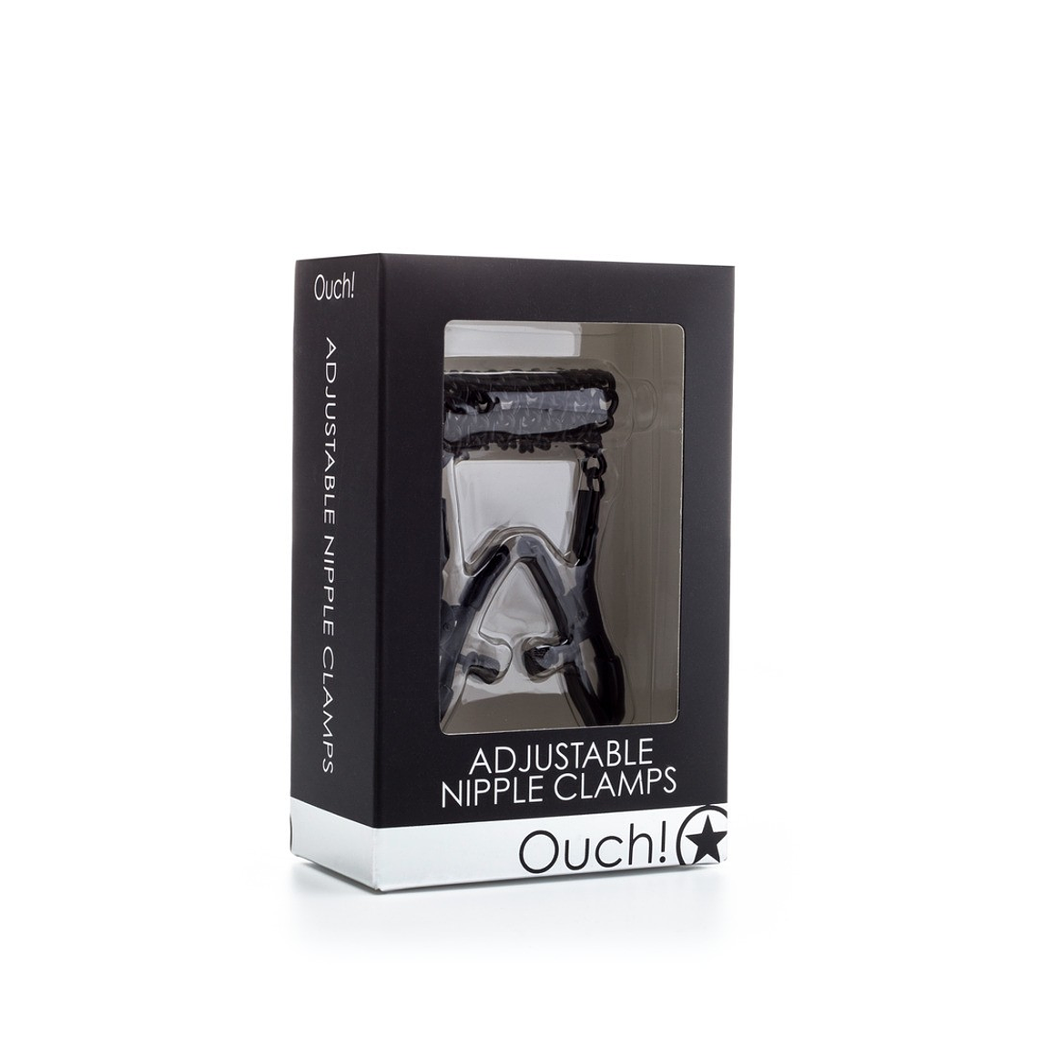 PINÇAS PARA MAMILOS OUCH! ADJUSTABLE NIPPLE CLAMPS PRETAS 2
