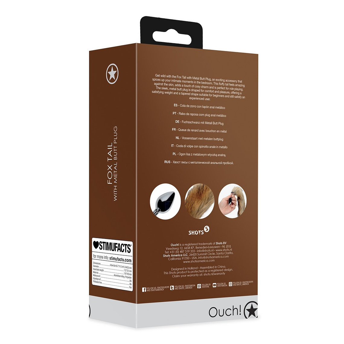 PLUG ANAL COM CAUDA DE RAPOSA CASTANHA OUCH! 3