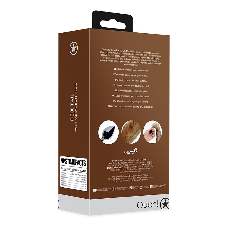 PLUG ANAL COM CAUDA DE RAPOSA CASTANHA OUCH! 3