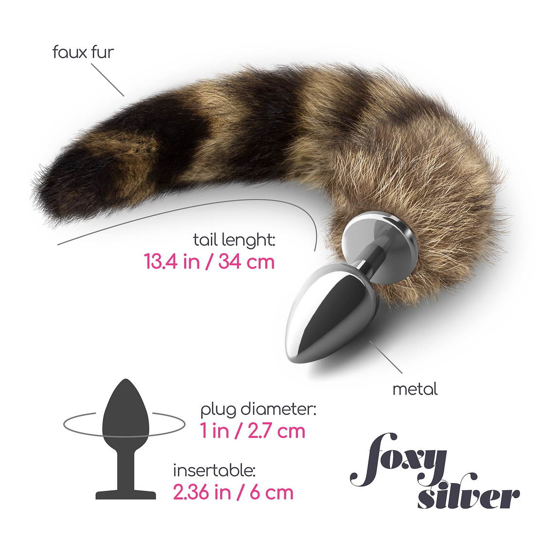 PLUG ANAL COM CAUDA FOXY SILVER METAL CRUSHIOUS 5