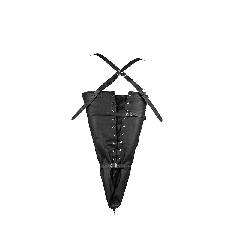 RESTRIÇÃO DE BRAÇOS LACE-UP FULL SLEEVE PRETO XTREME OUCH! 5