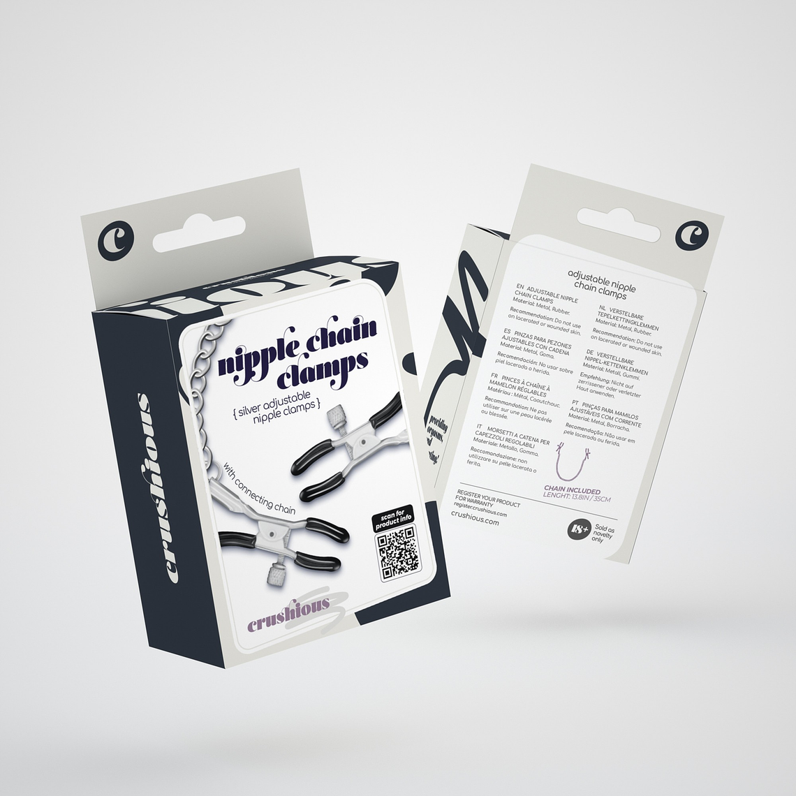 PINÇAS PARA MAMILOS SILVER NIPPLE CHAIN CLAMPS CRUSHIOUS 7