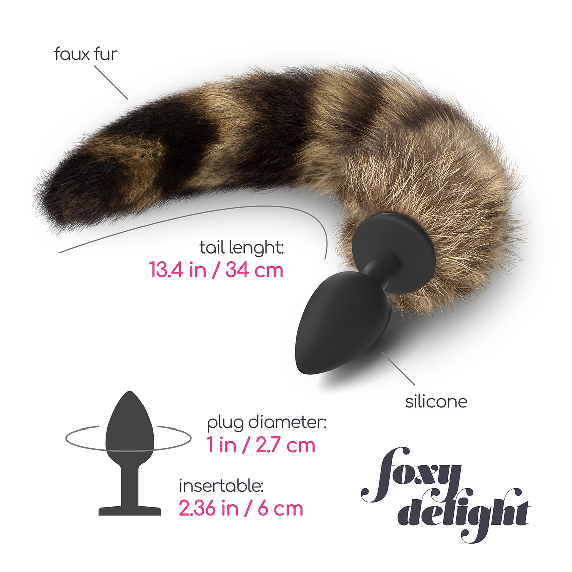 PLUG ANAL COM CAUDA FOXY DELIGHT SILICONE CRUSHIOUS 5