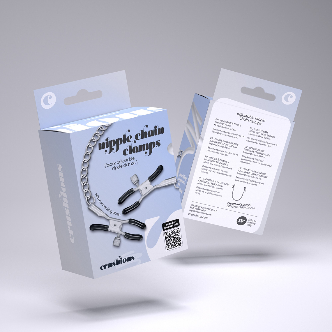 PINÇAS PARA MAMILOS SILVER NIPPLE CHAIN CLAMPS CRUSHIOUS 8