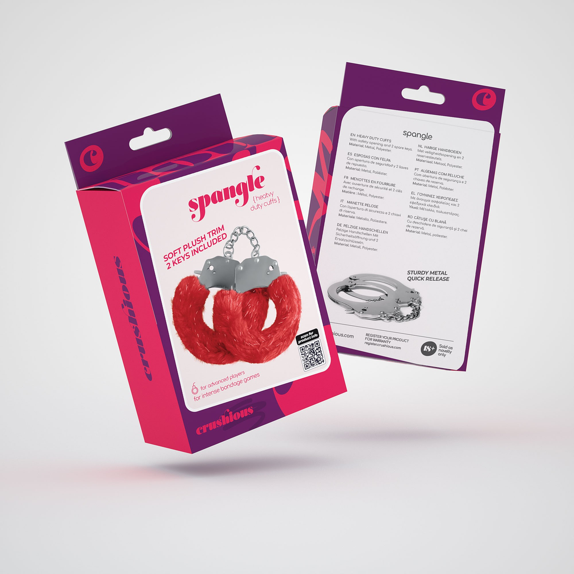 SPANGLE ALGEMAS METÁLICAS COM PELÚCIA VERMELHA CRUSHIOUS 3