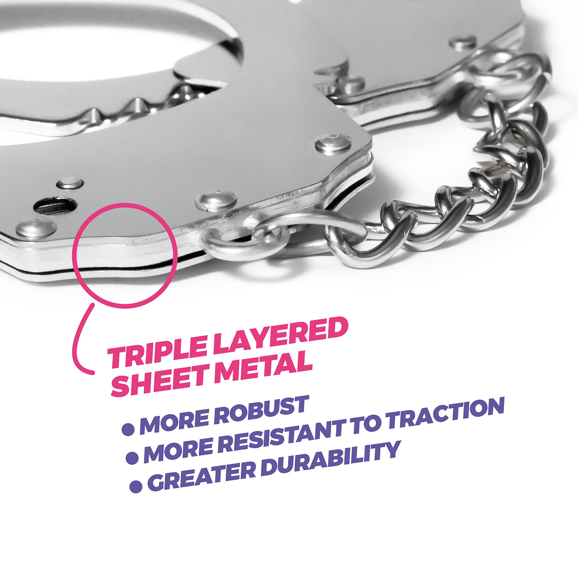 SPANGLE ALGEMAS METÁLICAS COM PELÚCIA ROSA CRUSHIOUS 5