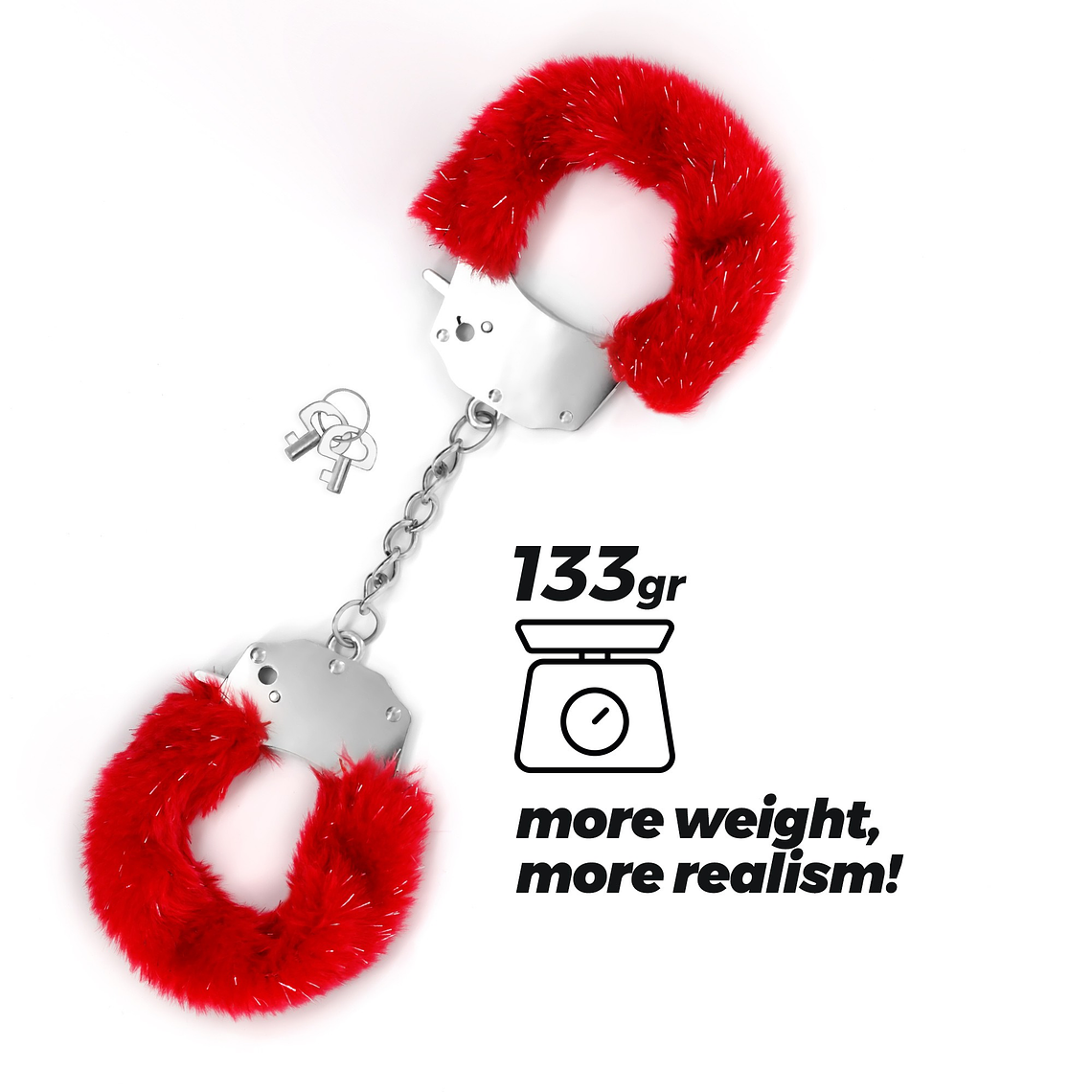 SPANGLE ALGEMAS METÁLICAS COM PELÚCIA VERMELHA CRUSHIOUS 6