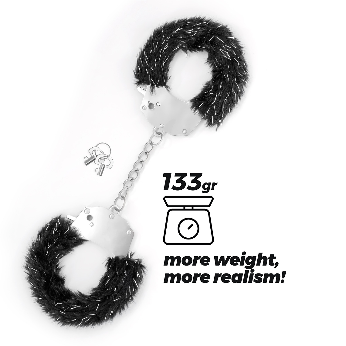 SPANGLE ALGEMAS METÁLICAS COM PELÚCIA PRETA CRUSHIOUS 6