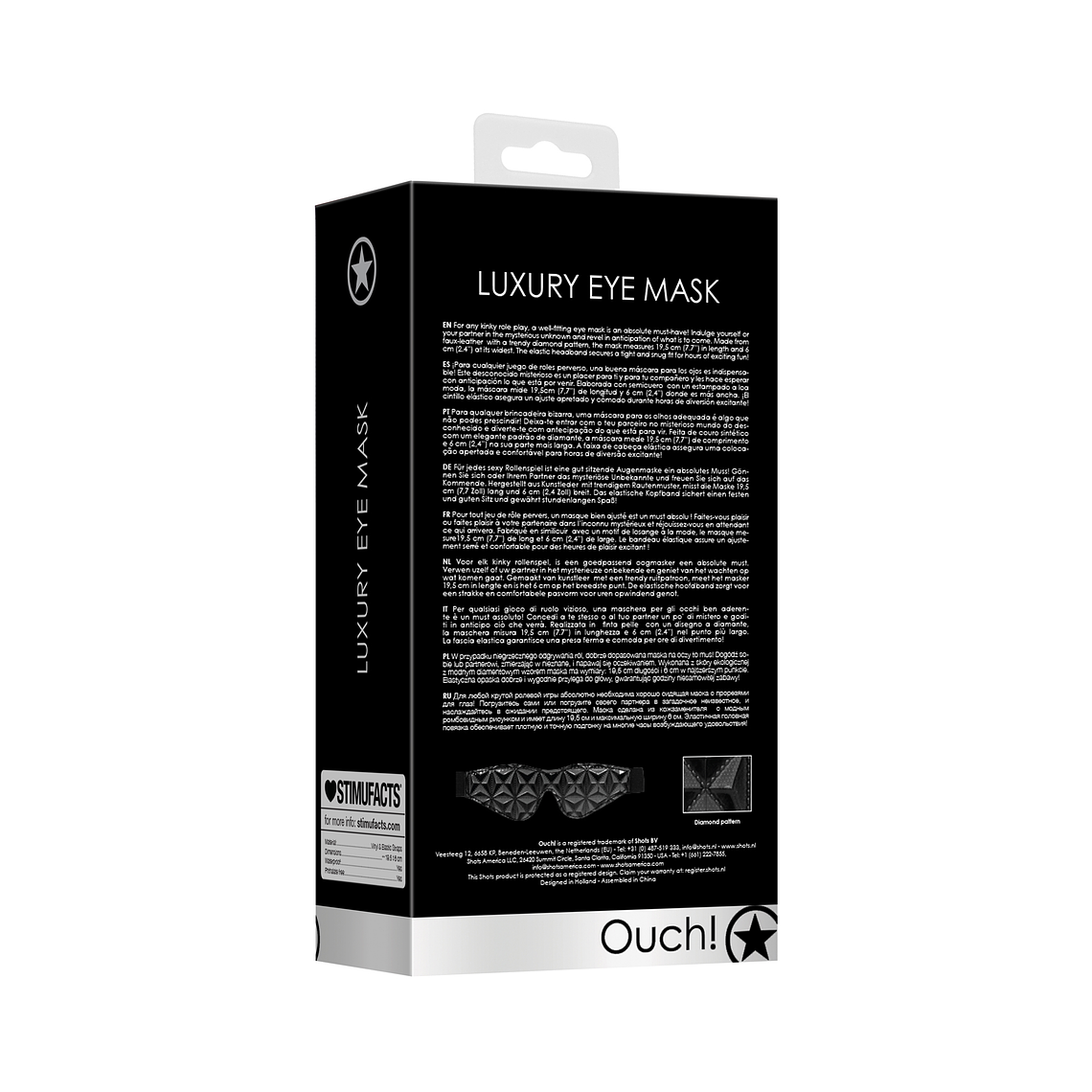 VENDA LUXURY EYE MASK OUCH! PRETA 7