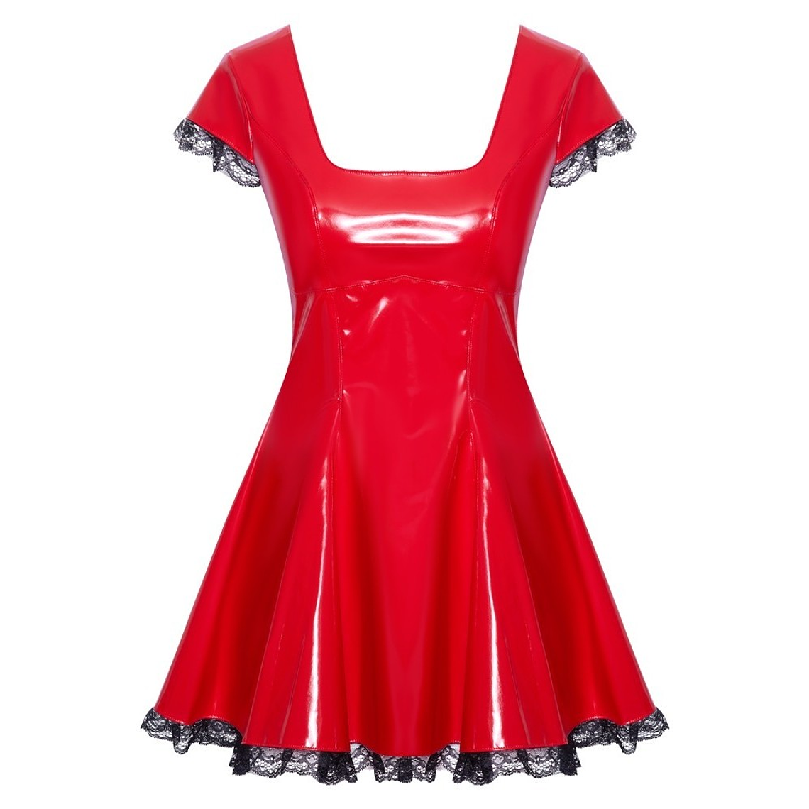 VESTIDO DE VINIL VERMELHO BLACK LEVEL 6