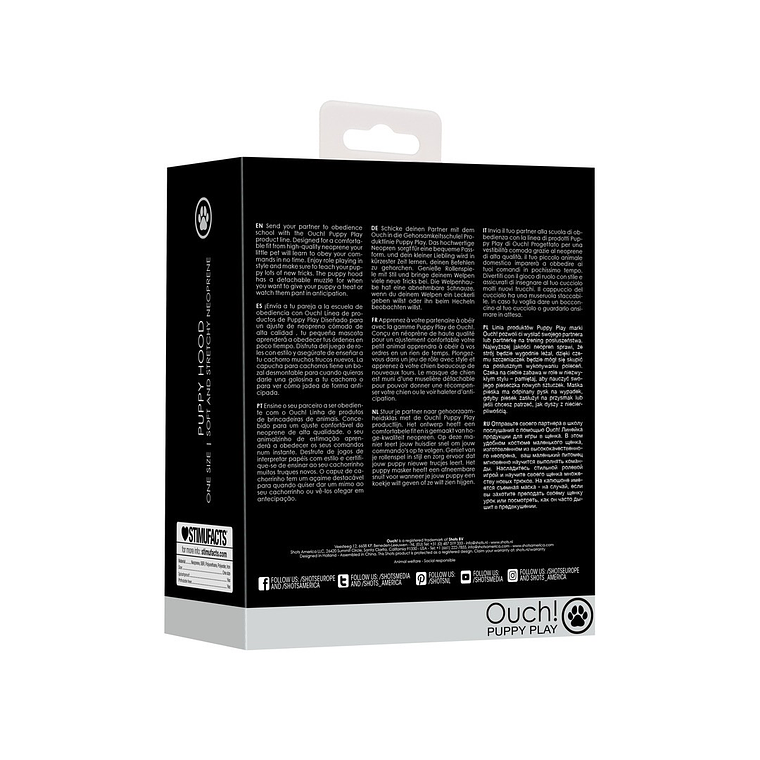 CAPUZ PUPPY HOOD EM NEOPRENE PRETO OUCH! 3