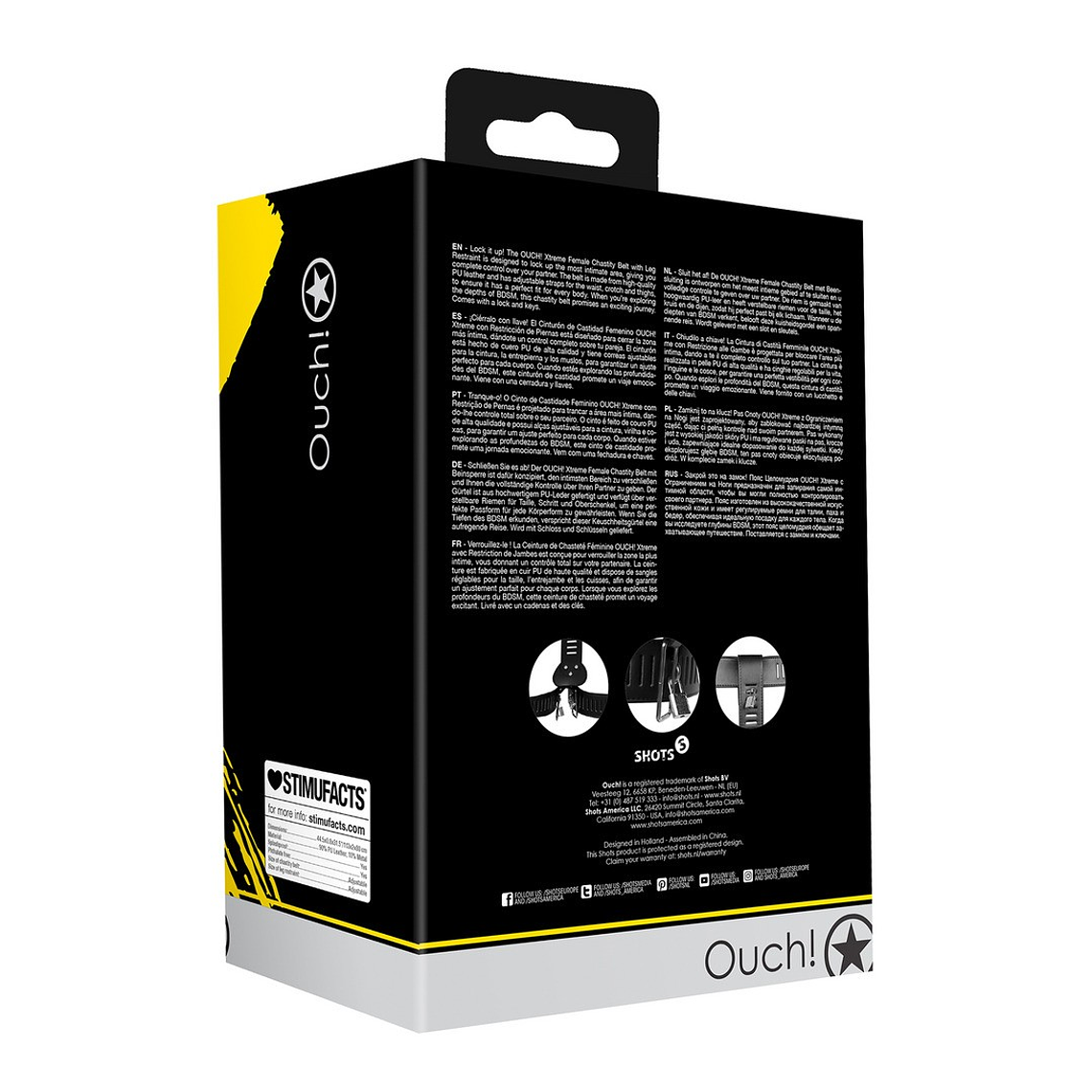 CINTO DE CASTIDADE COM RESTRIÇÕES DE PERNAS XTREME OUCH! 3