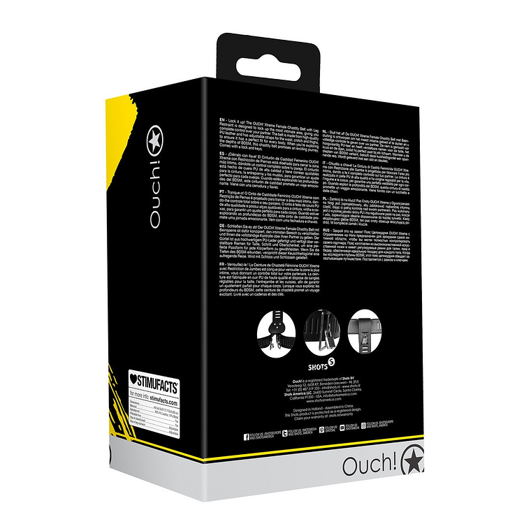 CINTO DE CASTIDADE COM RESTRIÇÕES DE PERNAS XTREME OUCH! 3