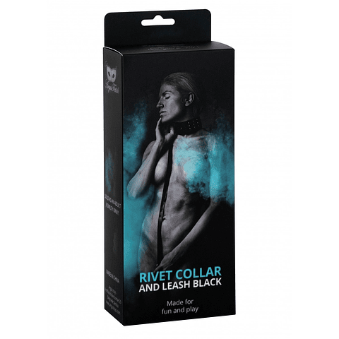 COLEIRA E TRELA PRETA RIVET ARGUS TOYS 