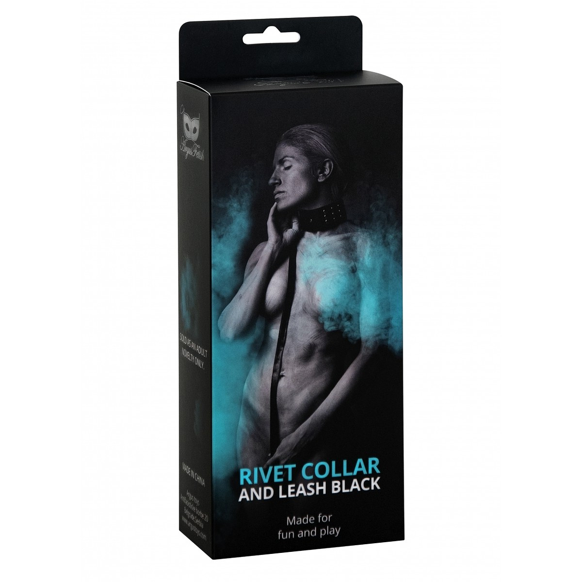 COLEIRA E TRELA PRETA RIVET ARGUS TOYS  1