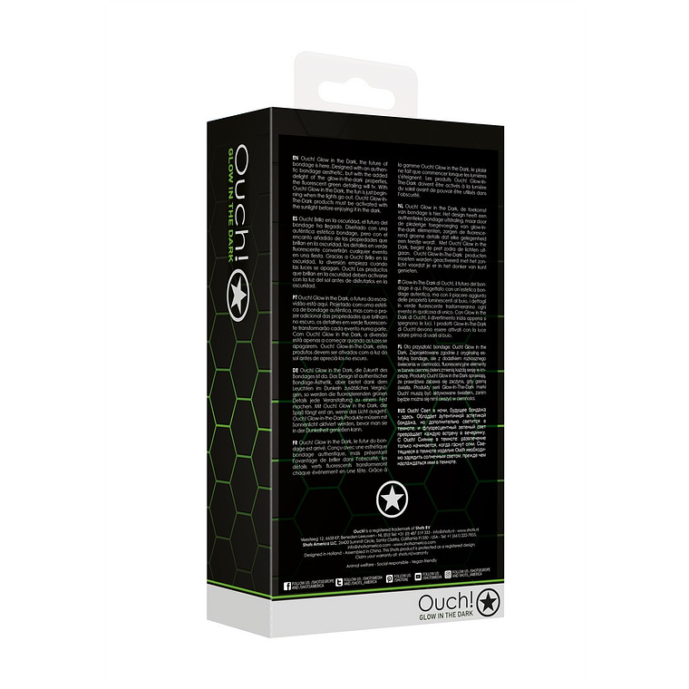 COLEIRA COM TRELA GLOW IN THE DARK OUCH! 3