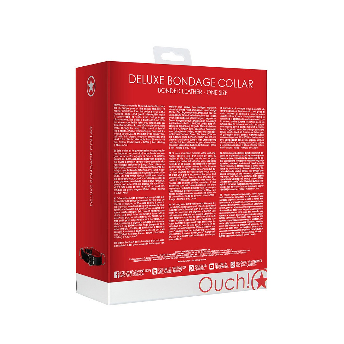 COLEIRA BONDAGE DELUXE VERMELHO OUCH! 3