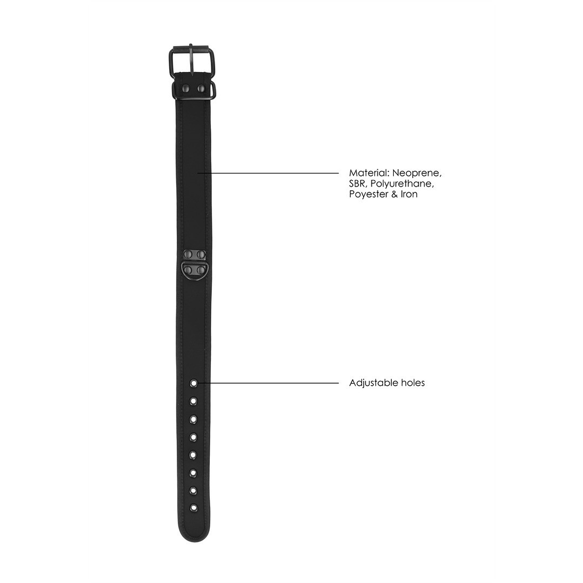 COLEIRA EM NEOPRENO PRETO COM TRELA OUCH! 6