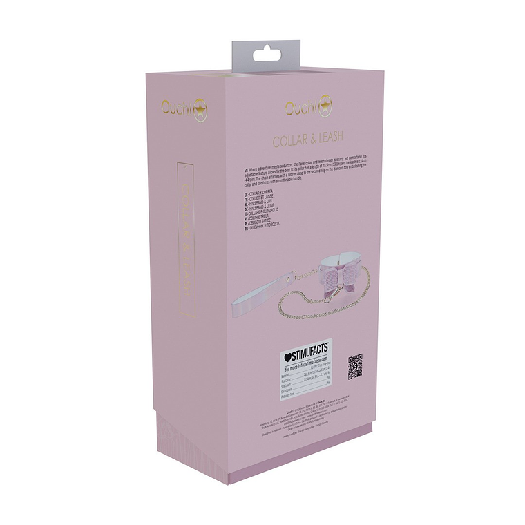 COLEIRA COM TRELA PARIS COLLECTION ROSA OUCH! 3
