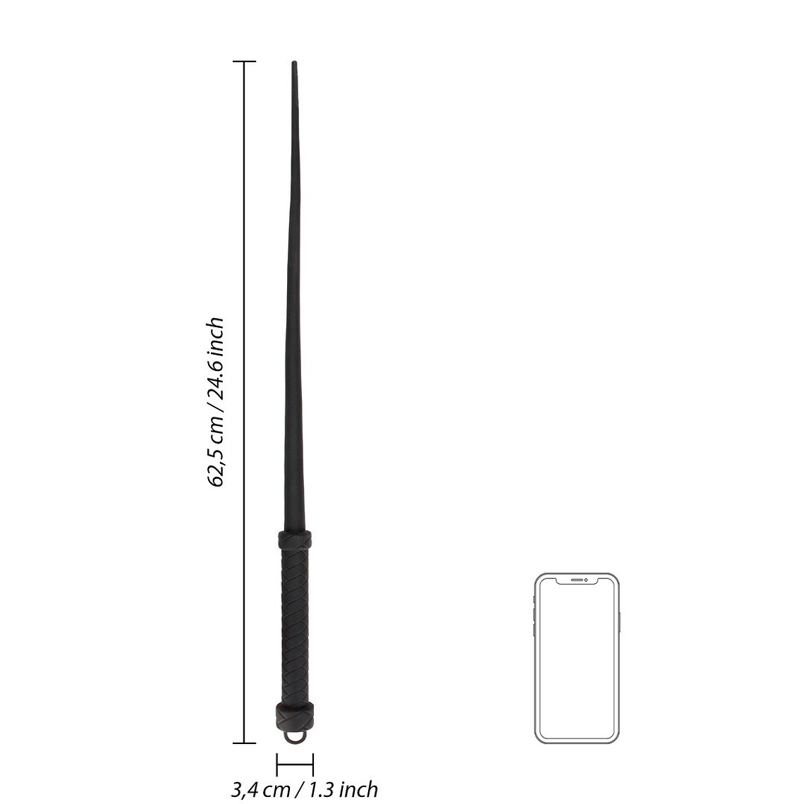 CHICOTE EM SILICONE TAIL WHIP PRETO OUCH!  6