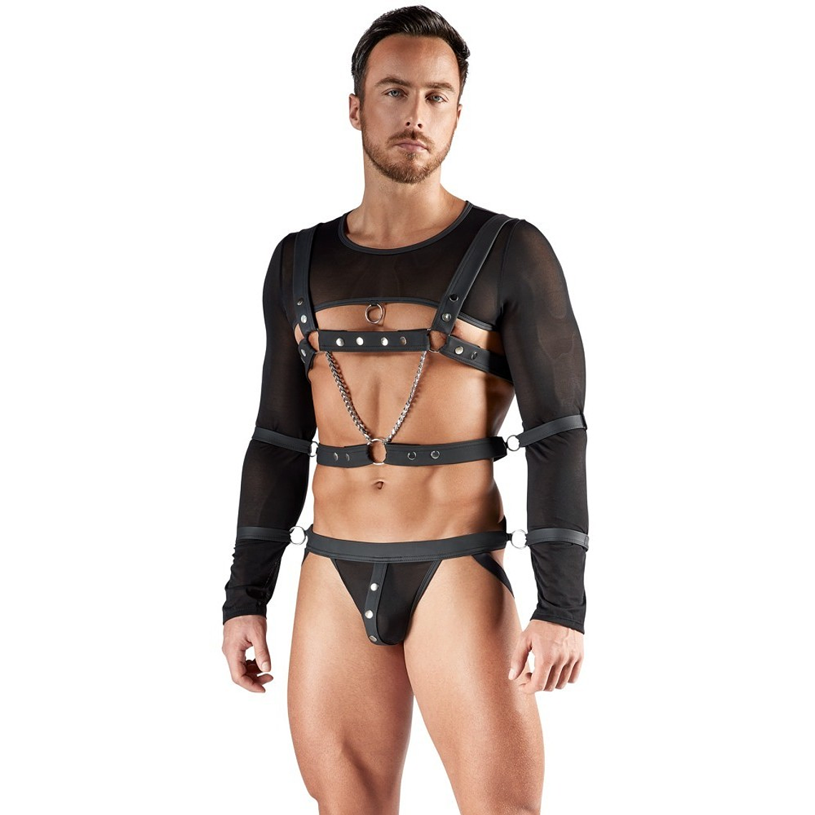 CONJUNTO DE 4 PEÇAS SVENJOYMENT BONDAGE PRETO - 42 XL 1