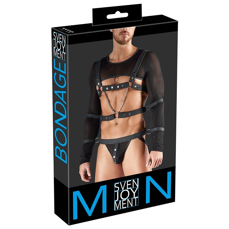 CONJUNTO DE 4 PEÇAS SVENJOYMENT BONDAGE PRETO - 44 XXL 2