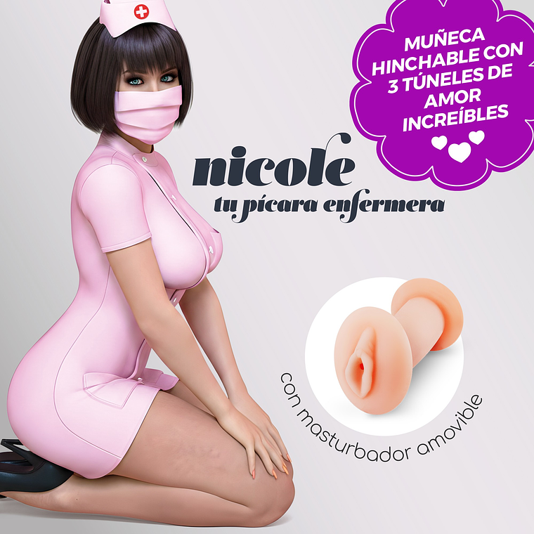 NICOLE LA ENFERMERA BONECA INSUFLÁVEL COM MASTURBADOR CRUSHIOUS 1