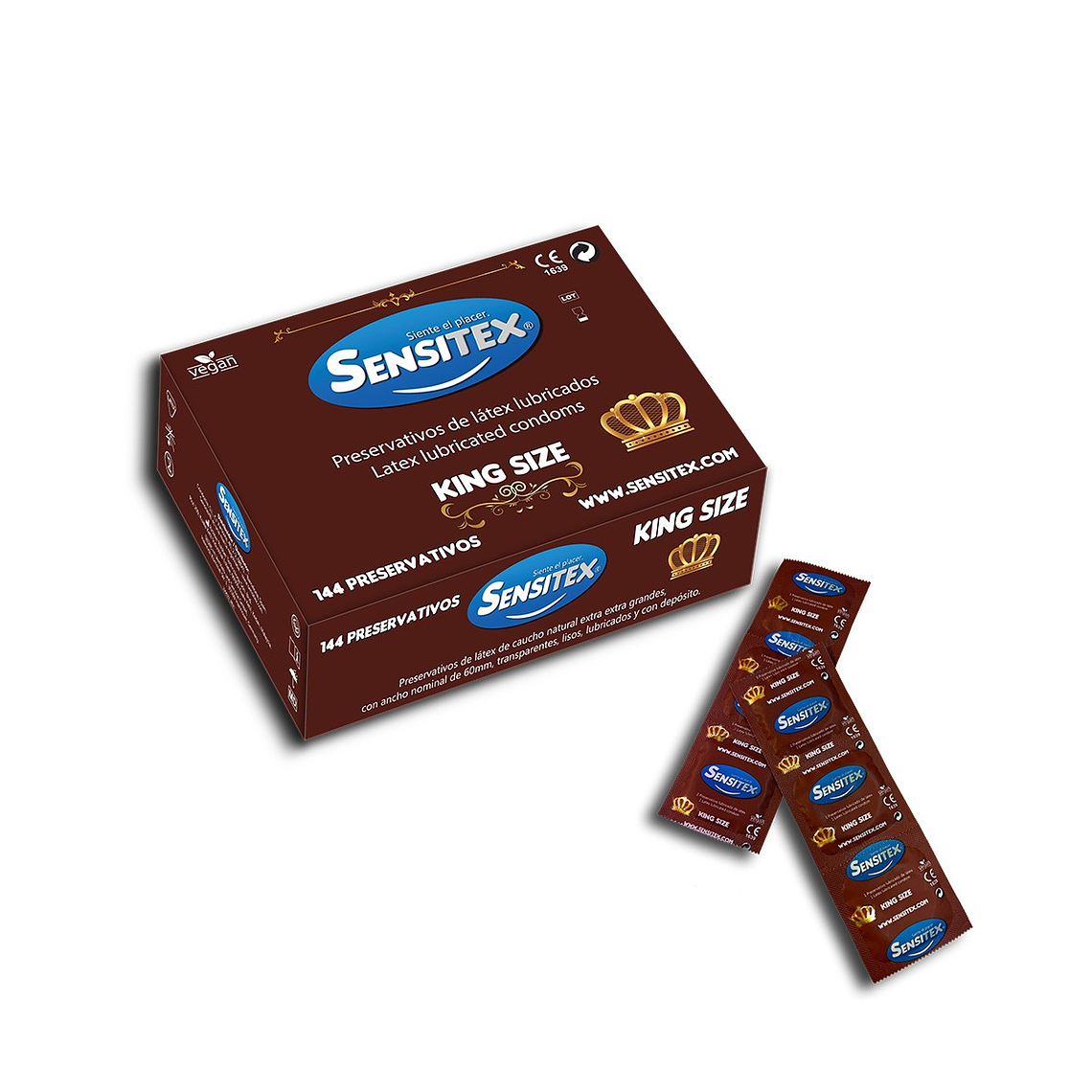 PRESERVATIVOS NATURAIS KING SIZE 144 UNIDADES SENSITEX 1