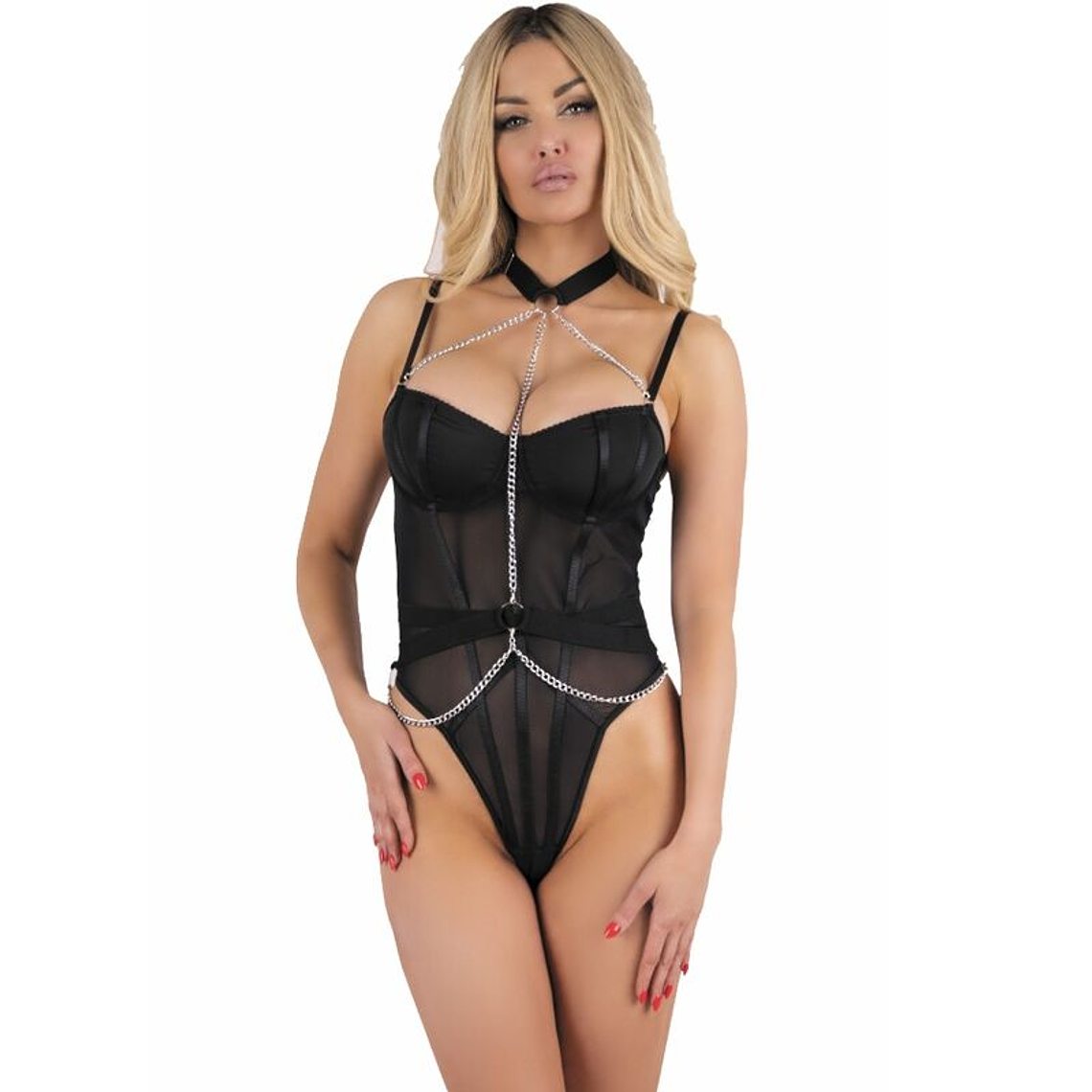LIVCO CORSETTI FASHION - RUBIKA LC XG079 BODY COM GARGANTILHA PRETO XL 1
