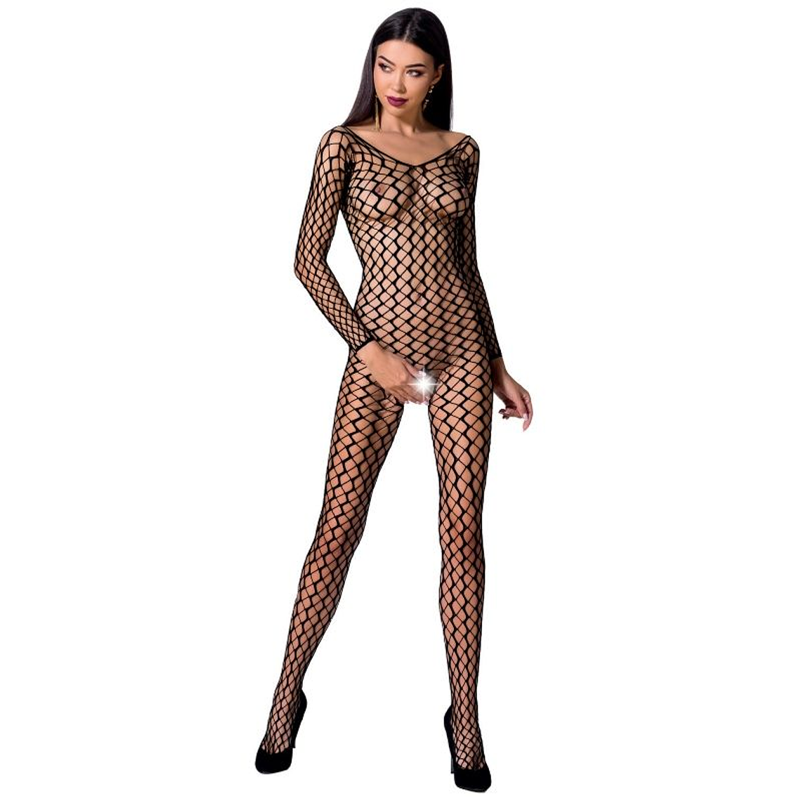 PASSION - WOMAN BS068 BODYSTOCKING PRETO TAMANHO ÚNICO 1