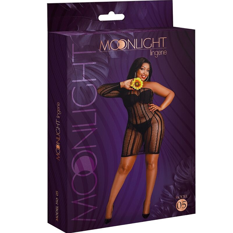 MOONLIGHT - VESTIDO MODELO 5 PRETO PLUS SIZE 1