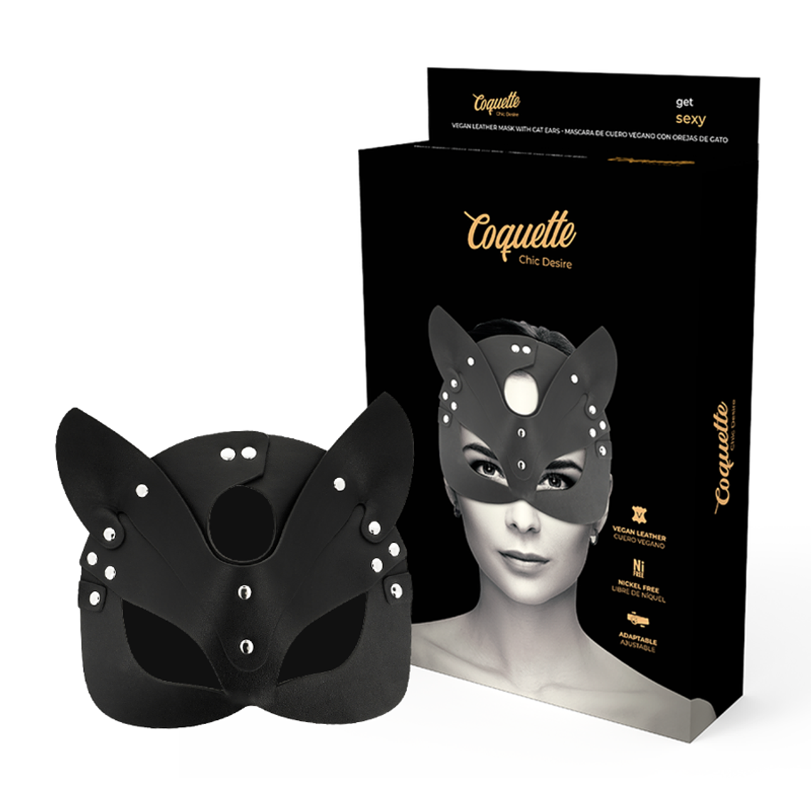 COQUETTE CHIC DESIRE - MSCARA DE COURO VEGANO COM ORELHAS DE GATO 1