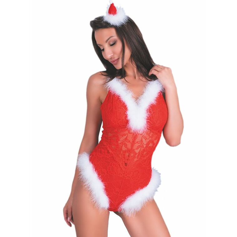 LIVCO CORSETTI FASHION - NAUGHTY SANTA LC 90706 BODYSUIT DE NATAL L/XL 1
