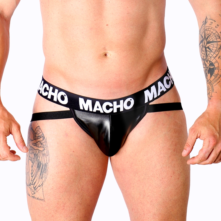 MACHO - MX25NC JOCK COURO PRETO L 1