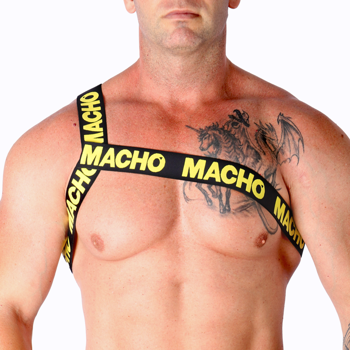MACHO - ARNÊS ROMANO AMARELO S/M 1