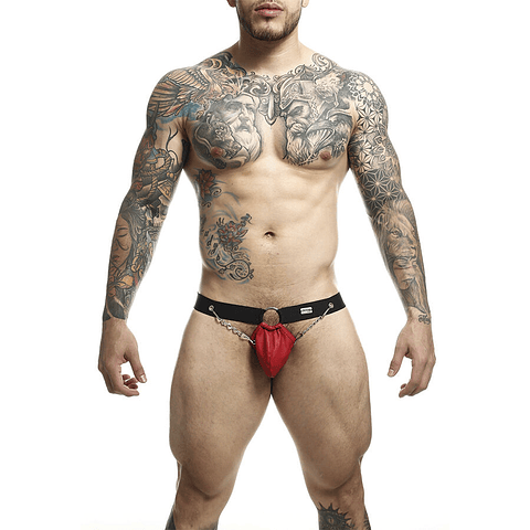 MOB - DNGEON VERMELHO JOCKSTRAP COM CORRENTES TAMANHO ÚNICO