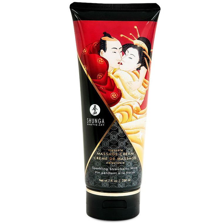 SHUNGA - CREME DE MASSAGEM MORANGO E CAVA 200 ML 1