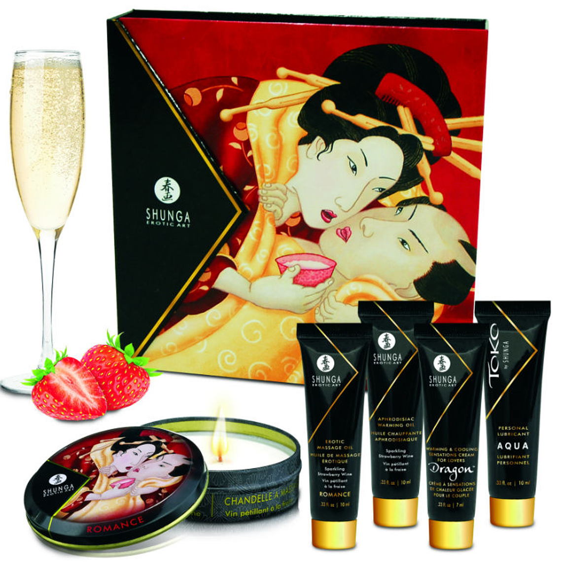 SHUNGA - KIT SECRETO DE MORANGOS E CAVA DE GEIXA 1