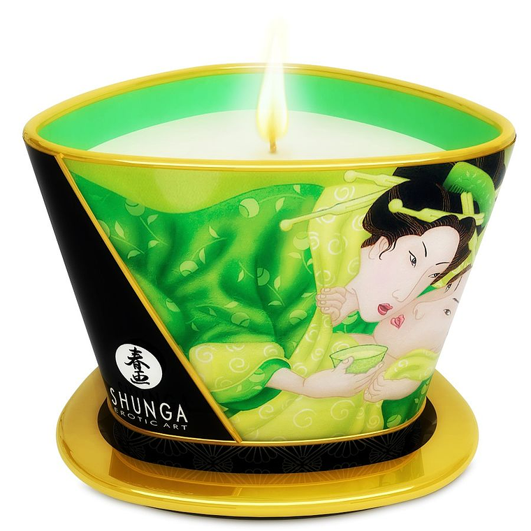 SHUNGA - MINI CARESS BY CANDELIGHT MASSAGE VELA T VERDE 170 ML 1