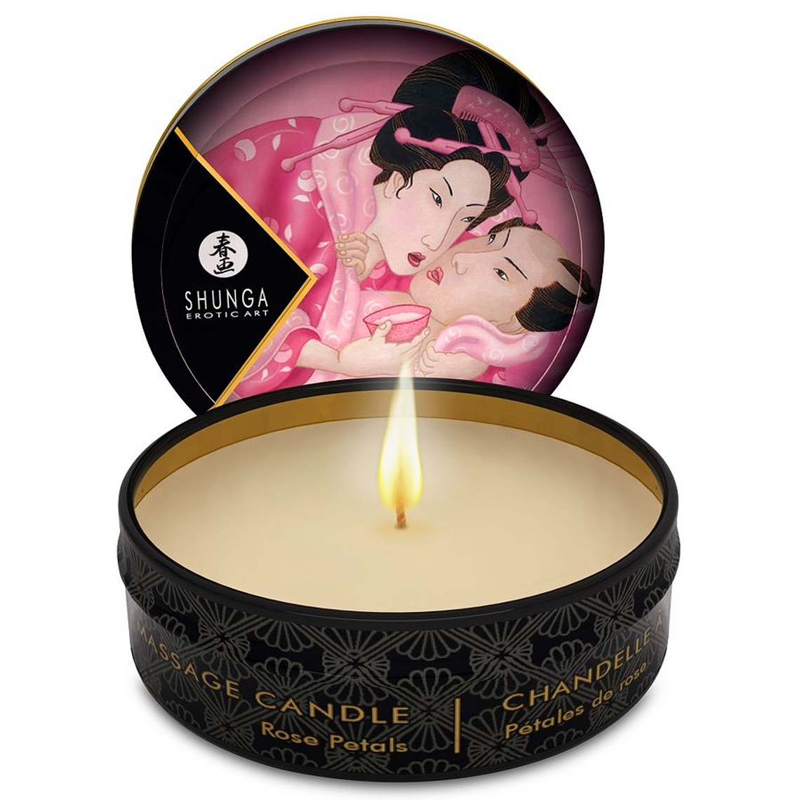 SHUNGA - MINI CARESS BY CANDELIGHT ROSES VELA DE MASSAGEM 30 ML 1