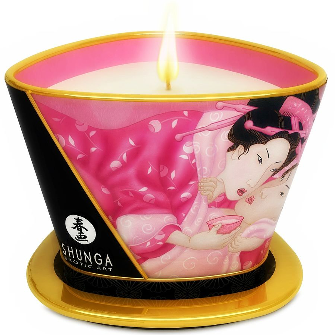 SHUNGA - MINI CARESS BY CANDELIGHT VELA DE MASSAGEM AFRODISÍACA ROSAS 170 ML 1