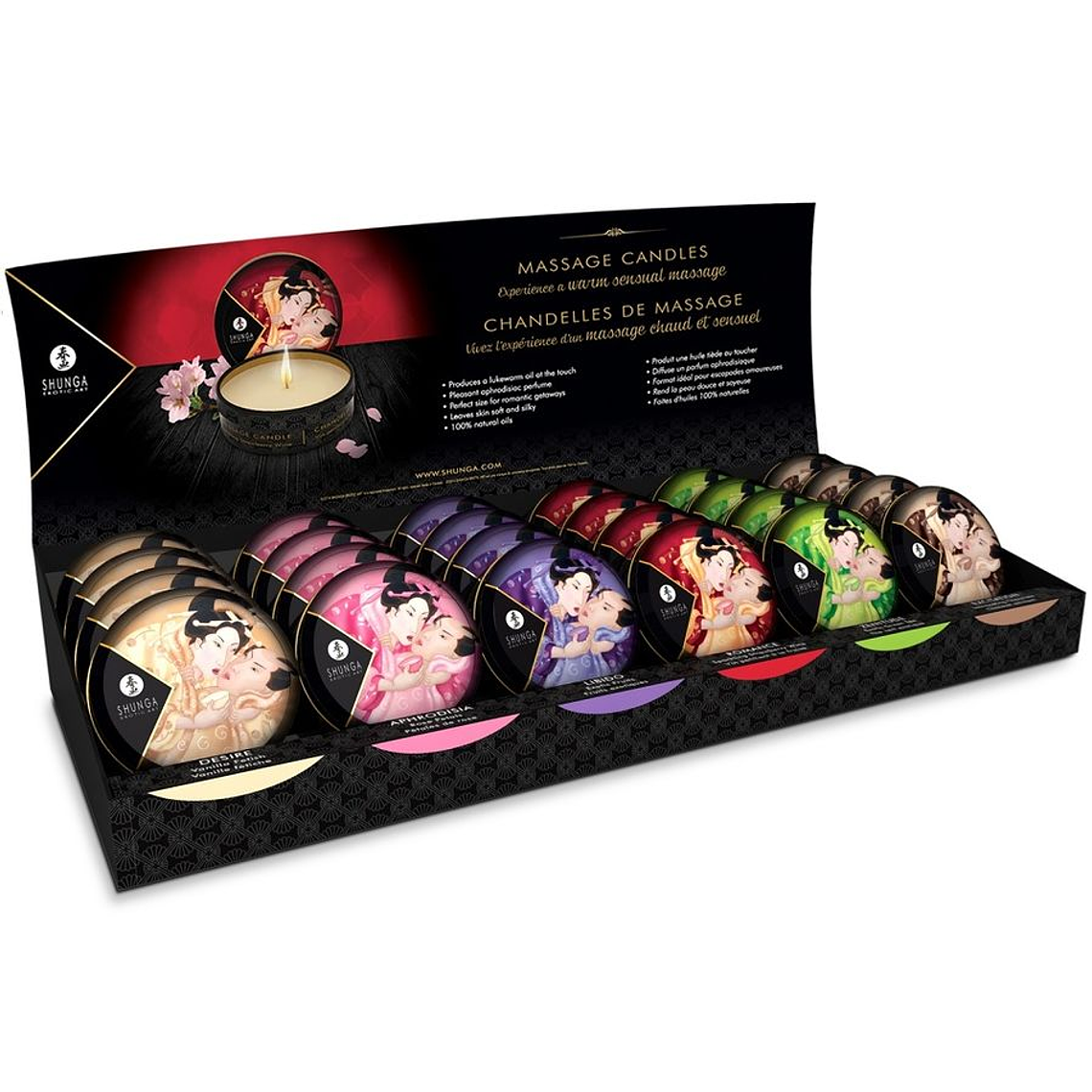 SHUNGA - MINI CARESS BY VELA DISPLAY VELAS DE MASSAGEM 24 UNIDADES 1