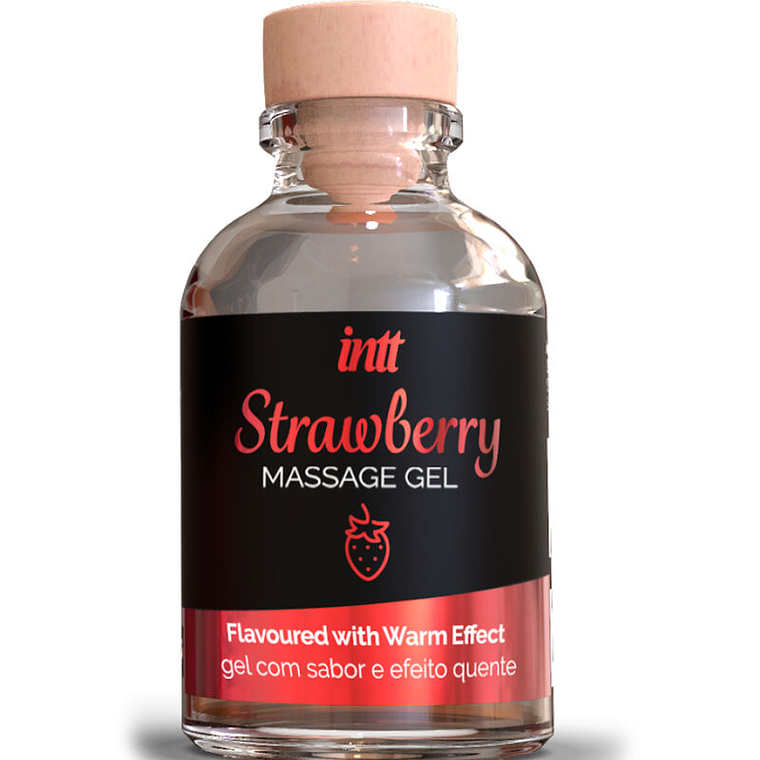 INTT MASSAGE & ORAL SEX - GEL DE MASSAGEM HOT EFFECT SABOR DE MORANGO 1