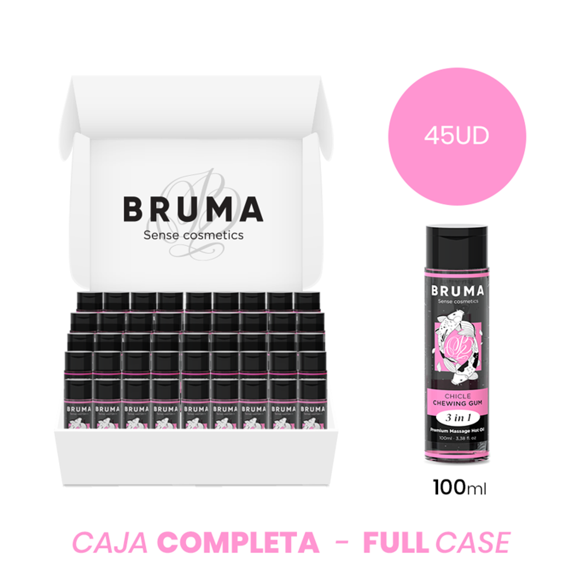 MOQ 45 - BRUMA ÓLEO DE MASSAGEM PREMIUM EFEITO CALOR SABOR GOMA 3 EM 1 - 100 ML 1