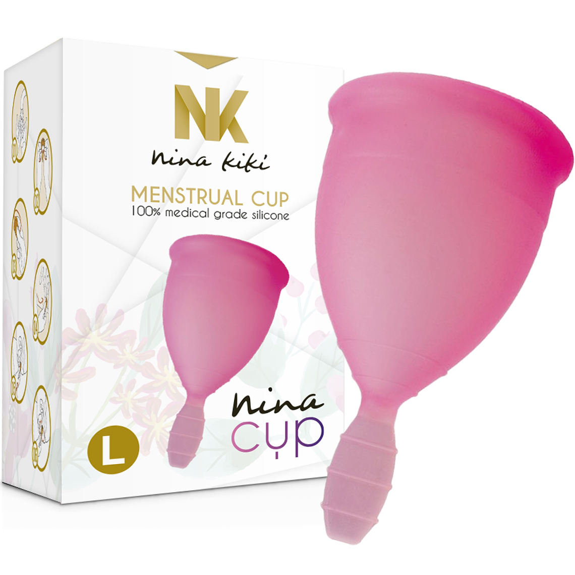 NINA KIKÍ - COPO MENSTRUAL ROSA - TAMANHO L 1